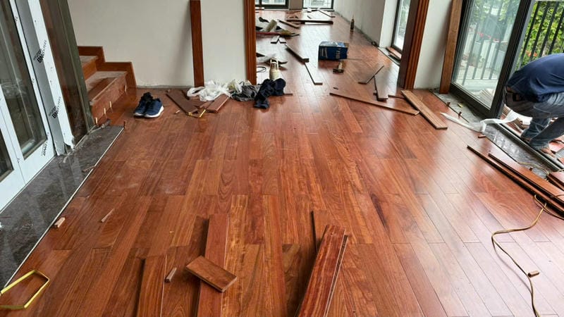 Thi Công Sàn Gỗ Cẩm Trắc Cho Biệt Thự Tai Khu Đt Đô Nghĩa Hà Đông 6
