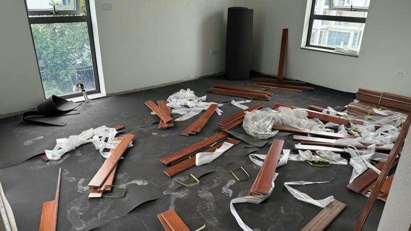 Thi Công Sàn Gỗ Cẩm Trắc Cho Biệt Thự Tai Khu Đt Đô Nghĩa Hà Đông 7