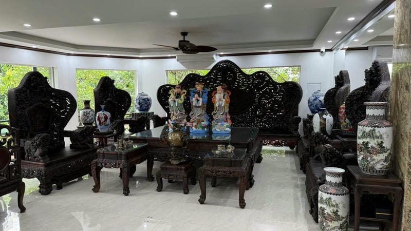 Bộ Bàn Ghế Gỗ Trắc Siêu Khủng 12 Món